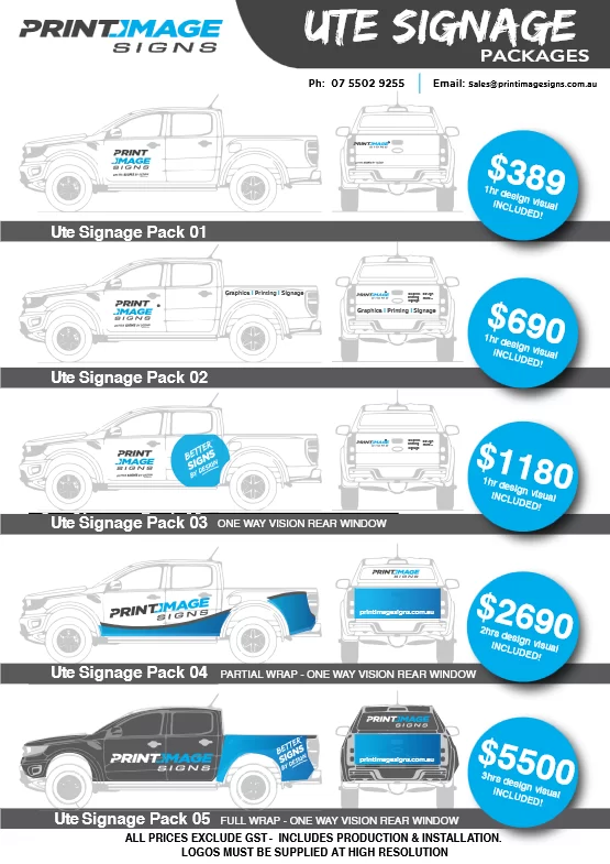 Ute Signage Package
